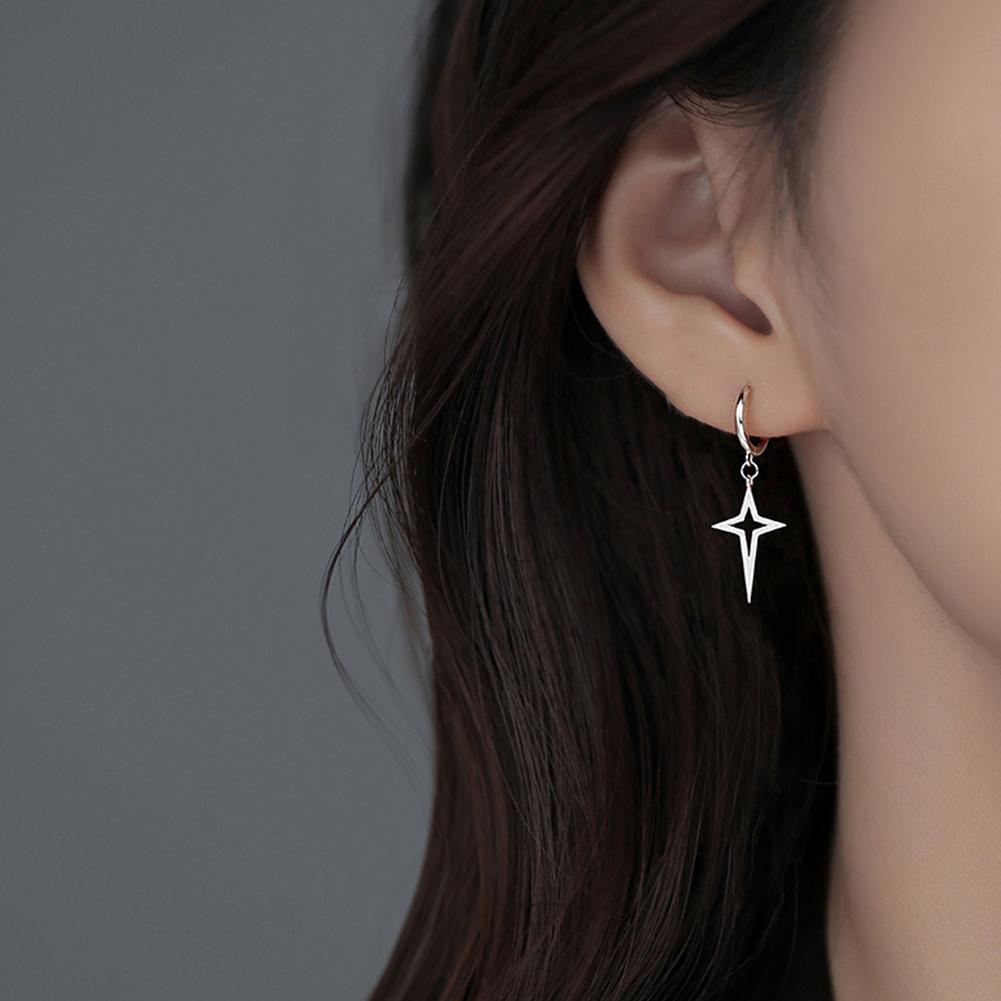 Hollow Dangle Earring Star Small Hoop Earring For Women Teen Girls Dainty Huggie Hinged Dangling Earring For Party Star Earring