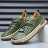 Genuine Leather Sneakers Men Casual Shoes Soft Comfortable Mens Driving Shoes Breathable Brand Male Footwear Black White Green
