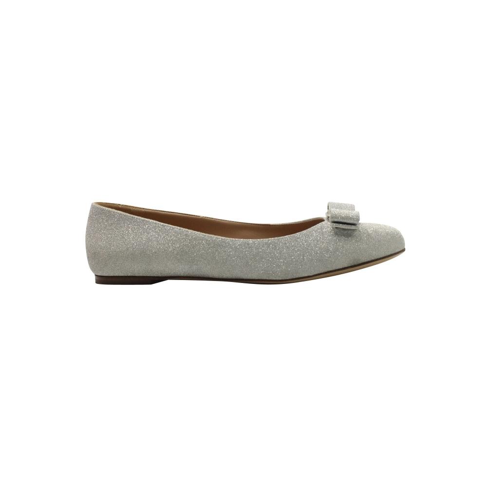 

Salvatore Ferragamo Туфли Varina Silver с блестками, серебро