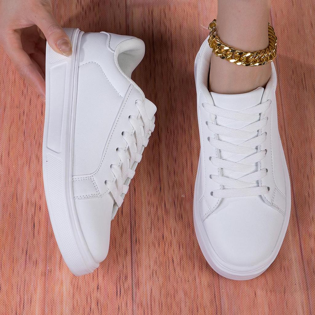 Autumn 2025 Women's Premium White Leather Sneakers