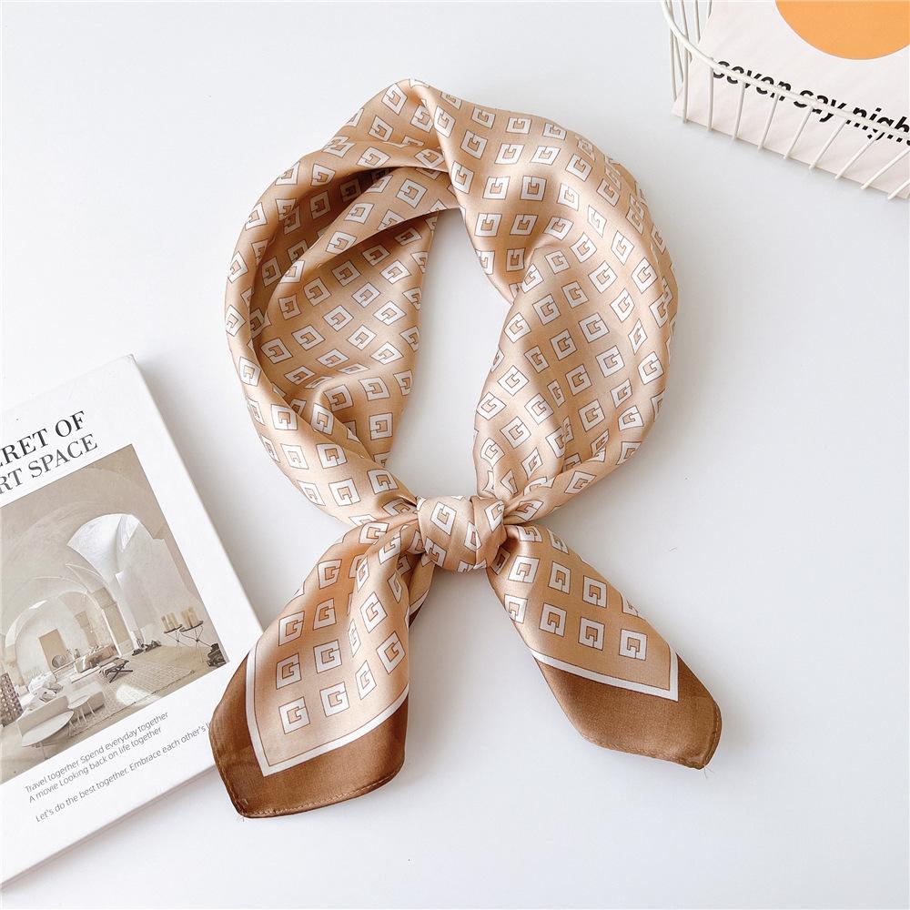 

Модный декоративный шарф, повязка для волос, резинка для волос 70, маленький квадратный шарф, шелковый шарф, женский весенне-осенний универсальный маленький шарф, профессиональный шарф 70*70cm