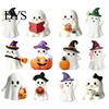 Halloween Ghost Decor Resin Figurine, Creepy Witch Hat Statue, Table Pumpkin Reading Ornament for Holiday Party Decoration