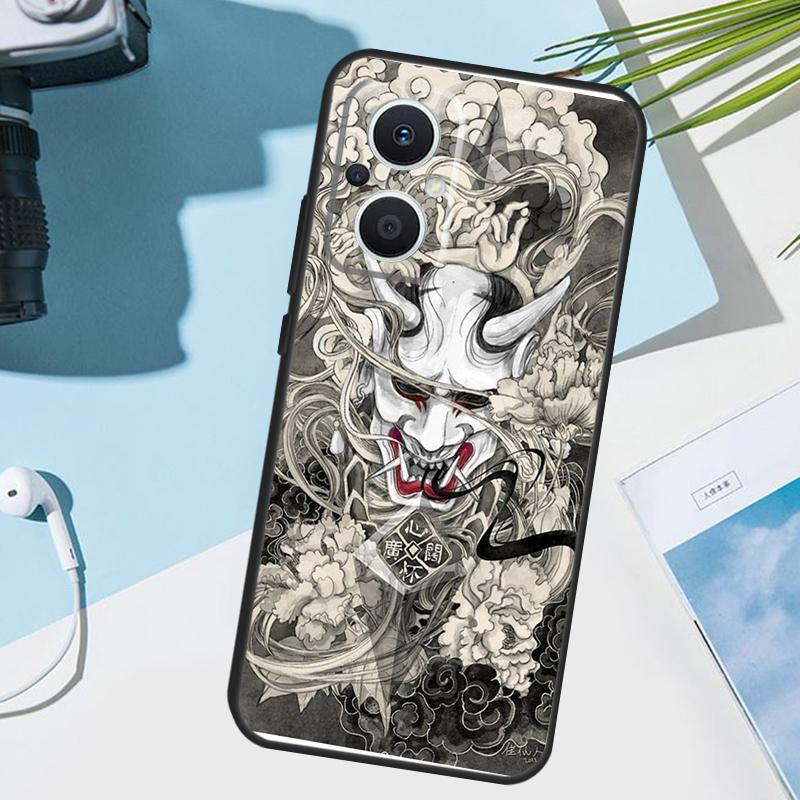 Oni Hannya Demon Mask Case For OPPO Reno 13 13F 12 11 F 8T 7 8 10 Pro OPPO Find X8 X6 Pro X3 X5 Lite Cover Funda