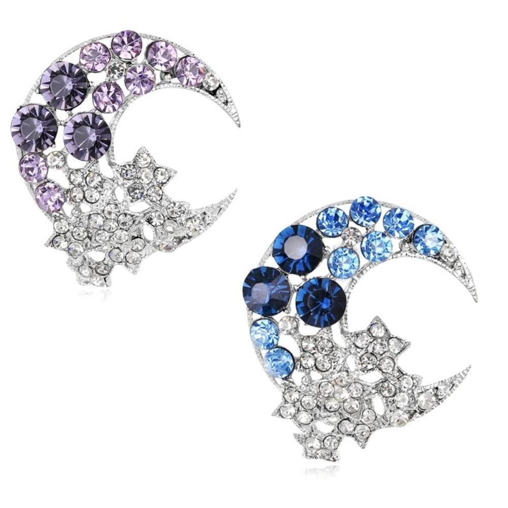 Rhinestone Inlay Brooch Pin Alloy Decor Badge Fashion Lapel Ornament Gift
