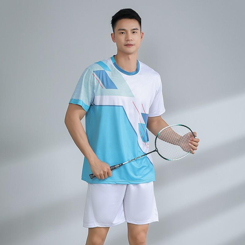 Quick-Dry Badminton Sport Set Men Women Athletic Wear Tennis Volleyball Table Uniform With Number Printing