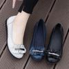 Fashion GKTINOO Fashion shoes Women Flats Round Toe Genuine Leather Women's shoes Metal Decoration Flat Casual Shoes Woman Large Size