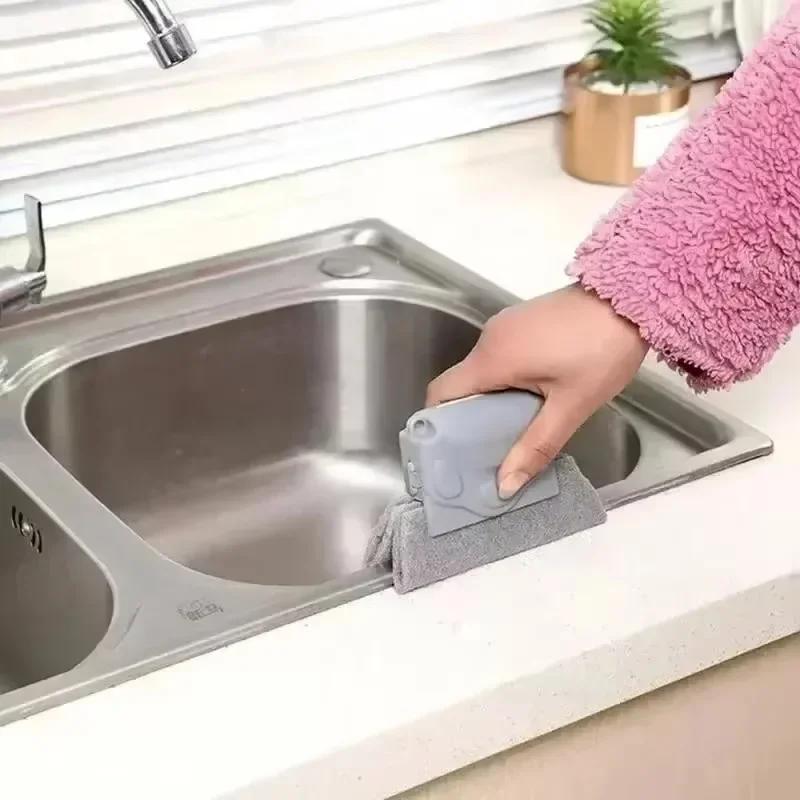Window Groove Cleaning Cloth Kitchen Cleaning Small Window Groove Cleaning Brush Tool Door Window Sill Track Cleaner Lightweight