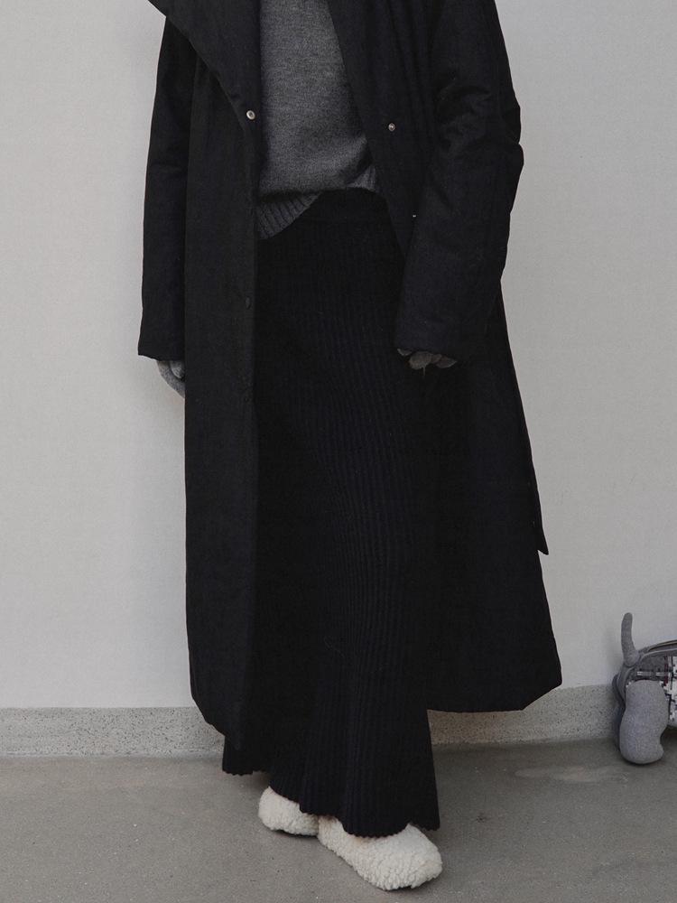 

UNITY MODE Женская полосатая шерстяная юбка-драп - Зимняя коллекция