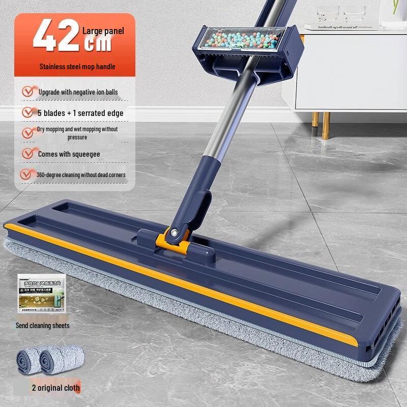 Smart Hands-Free Flat Mop with Scraper