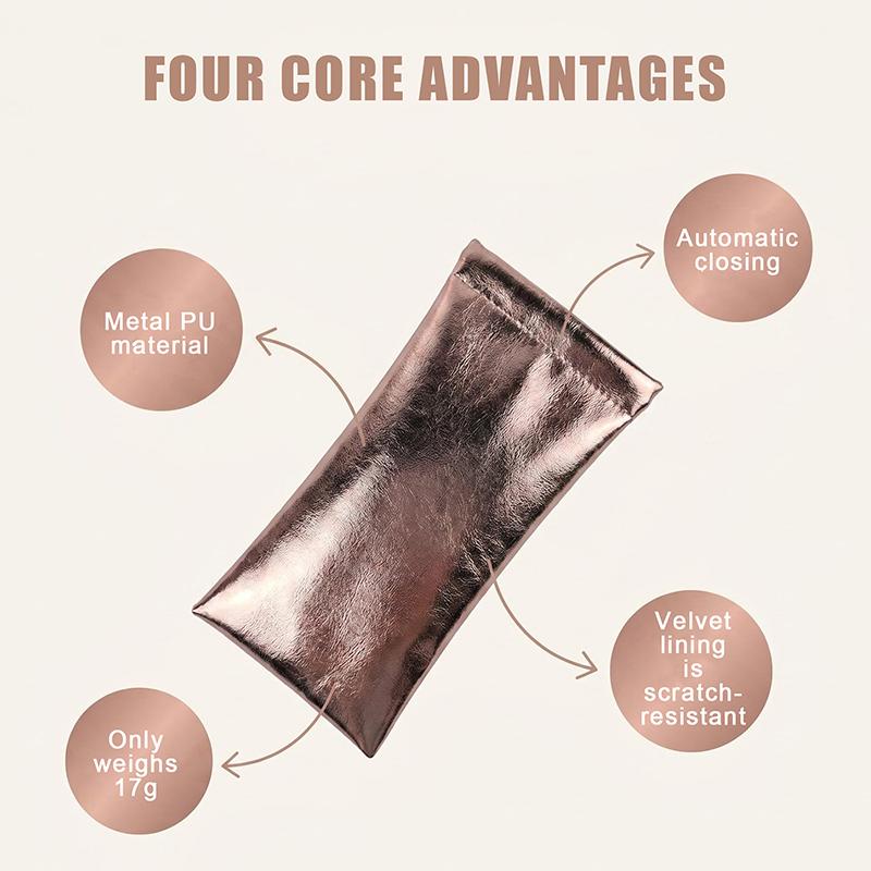 Solid Soft Pu Leather Eyeglasses Pouch Portable Sunglasses Case Travel Organizer Colors Optional