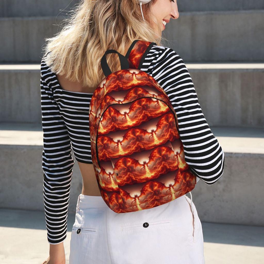 Dragon In The Fire Backpack Hot Sale Daypack Large Capacity Boys Girls BookBag School Bag Shoulder Bags for Men Women