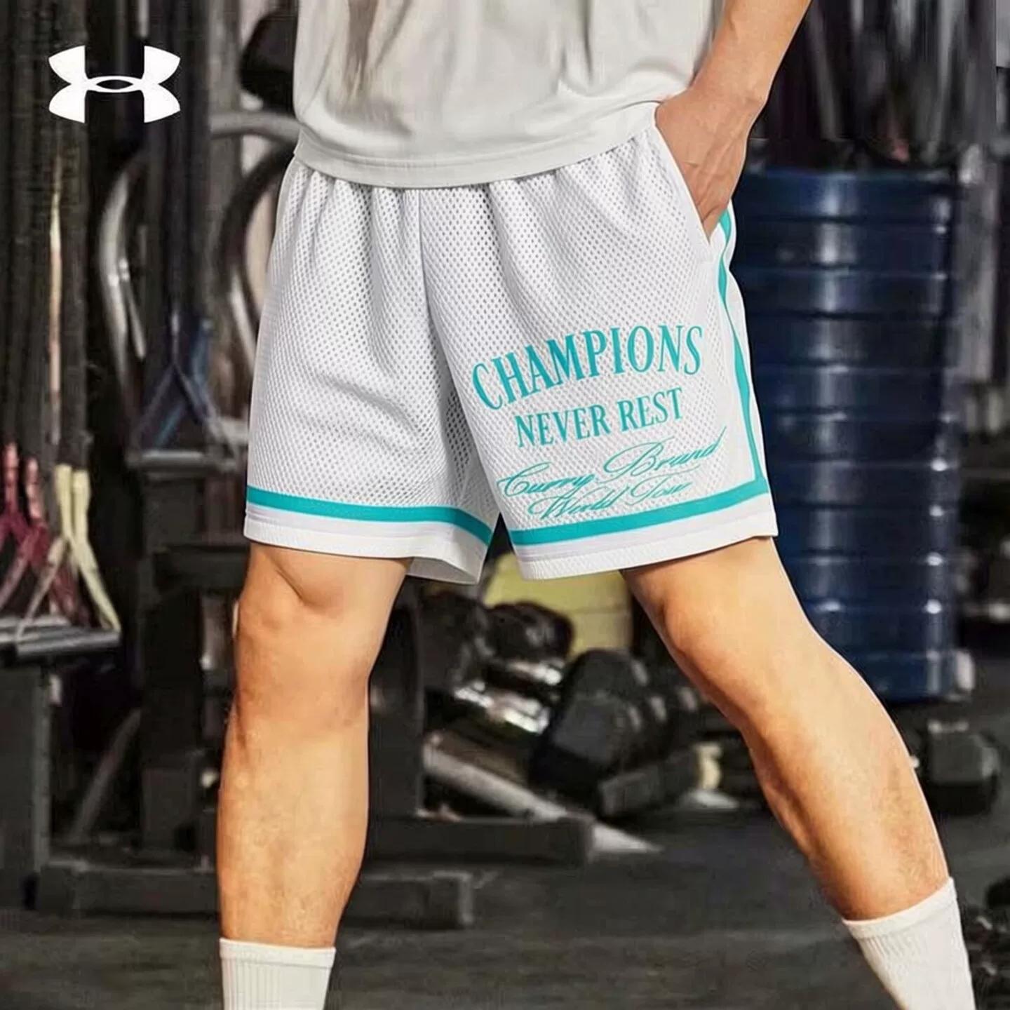 Under Armour Official Men s Shorts 2026 Summer Sports Pants Basketball Training Running Fitness Breathable Quick-Dry Pants L