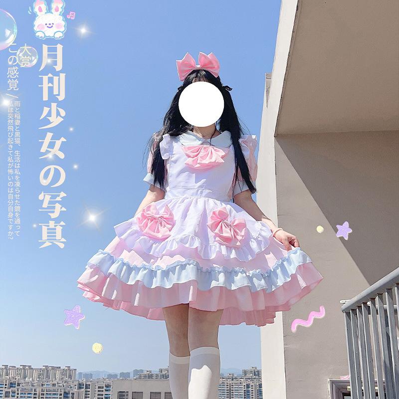 Хэллоуин лоли мягкая девушка горничная кафе кос аниме крем милая горничная костюм S