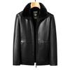 Inverno Novo Masculino Pele Tudo em Um Jaqueta de Couro Lapela Masculina Plus Veludo Jaqueta de Couro Engrossada Jaqueta Casual do Pai