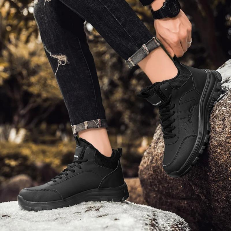 Brand Winter Men's Boots Thick Plush Warm Men Snow Boots Soft Sneakers N-Slip Men Ankle Boots Outdoor Lightweight Hiking Boots