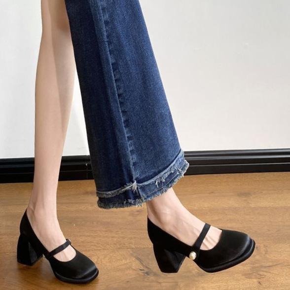 New Chinese Mary Jane high heels women's 2025 spring and autumn wind summer cheongsam shoes horse dress shoes thick heel single shoes women