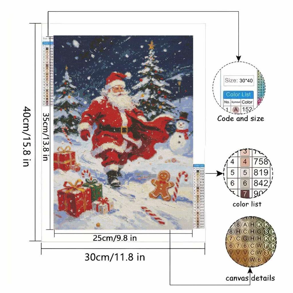 Christmas Diamond Painting Kit Santa Claus Snowman Gifts Forest Handmade Home Entertainment Decorative Painting