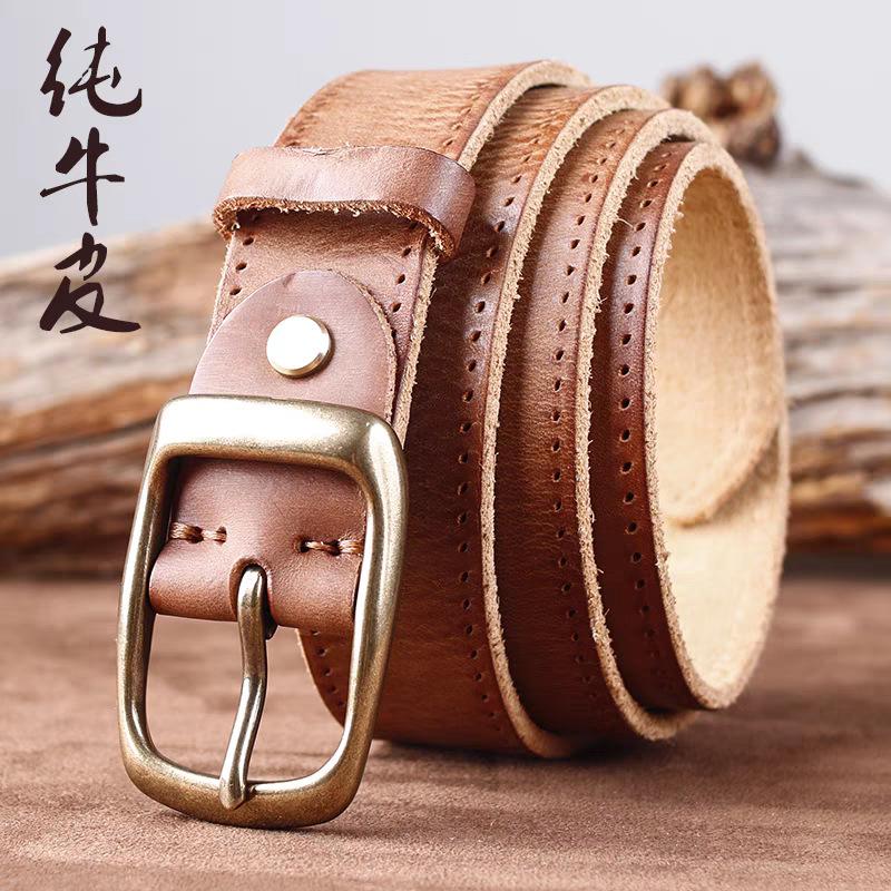 

Ретро ремень из коровьей кожи первого слоя Унисекс ремень Бизнес сплав Японская пряжка Ремень из натуральной кожи Фабрика 125cm