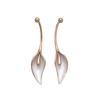 European and American original metal wind spray paint flower silver needle earrings heavy industry personalized earrings niche petal earrings women