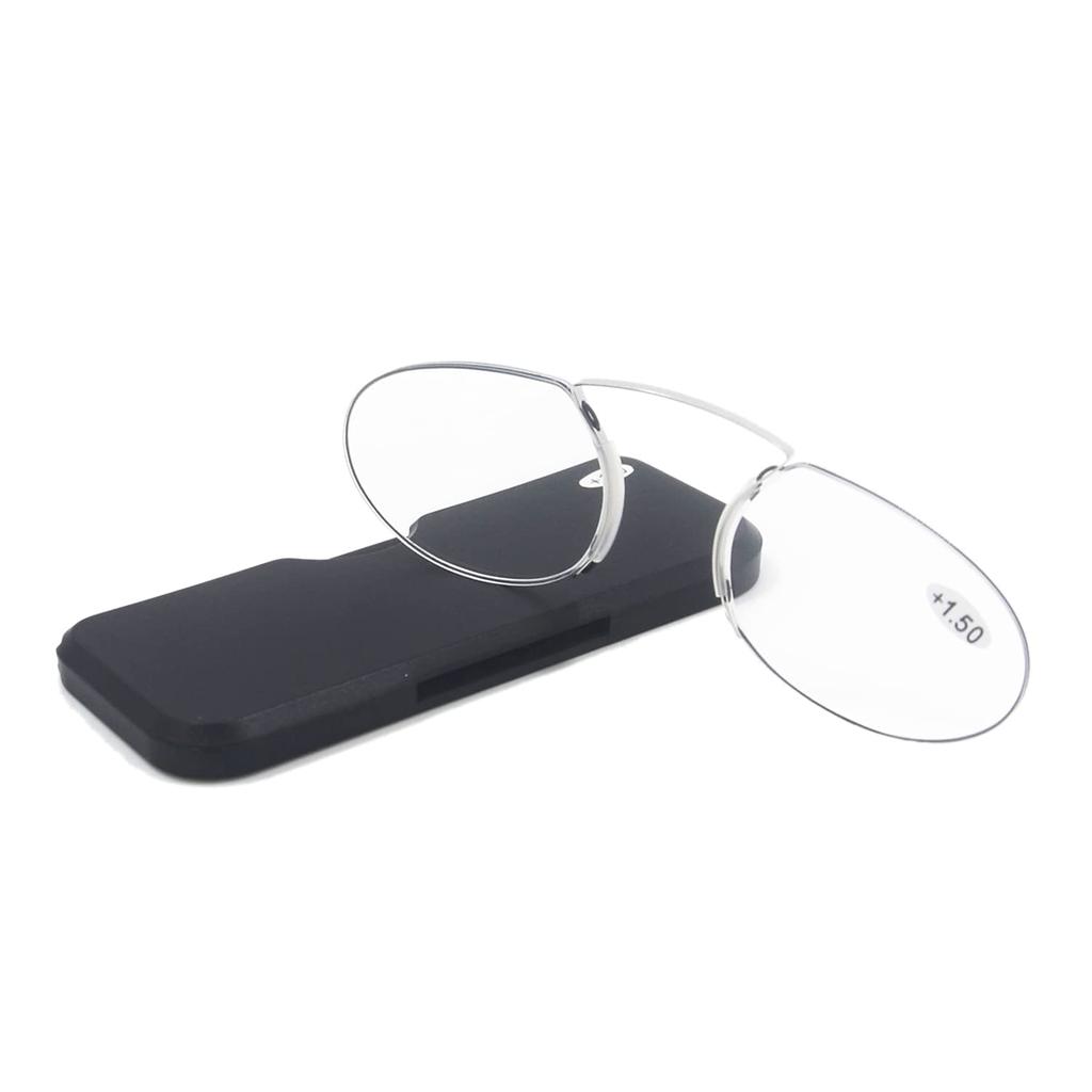 Reading 5 Colors Rimless Stylish Reading Senior Glasses H6026 [Henghao] Glasses, Available, Ultra-Lightweight Glasses, Portable, Glasses, (Black,