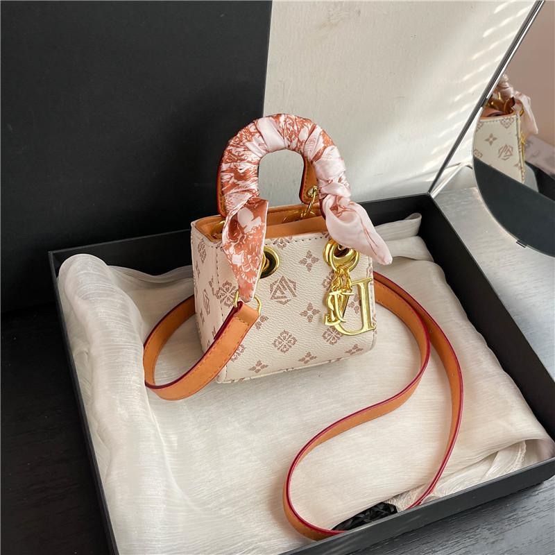 Premium Bag Presbyopia Silk Scarf Contrasting Color Mini Princess Diana Bag Portable Shoulder Bag