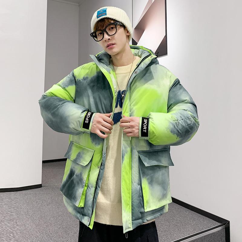 

Градиентная подкладка зимняя мужская утолщенная стойка-воротник Bread пальто свободная подкладка куртка XXL зелёный