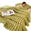 Plush Nap Blanket 200x150cm Bed Sheet Cover Blanket Simple Faux Rabbit Fur Blanket  Living Room