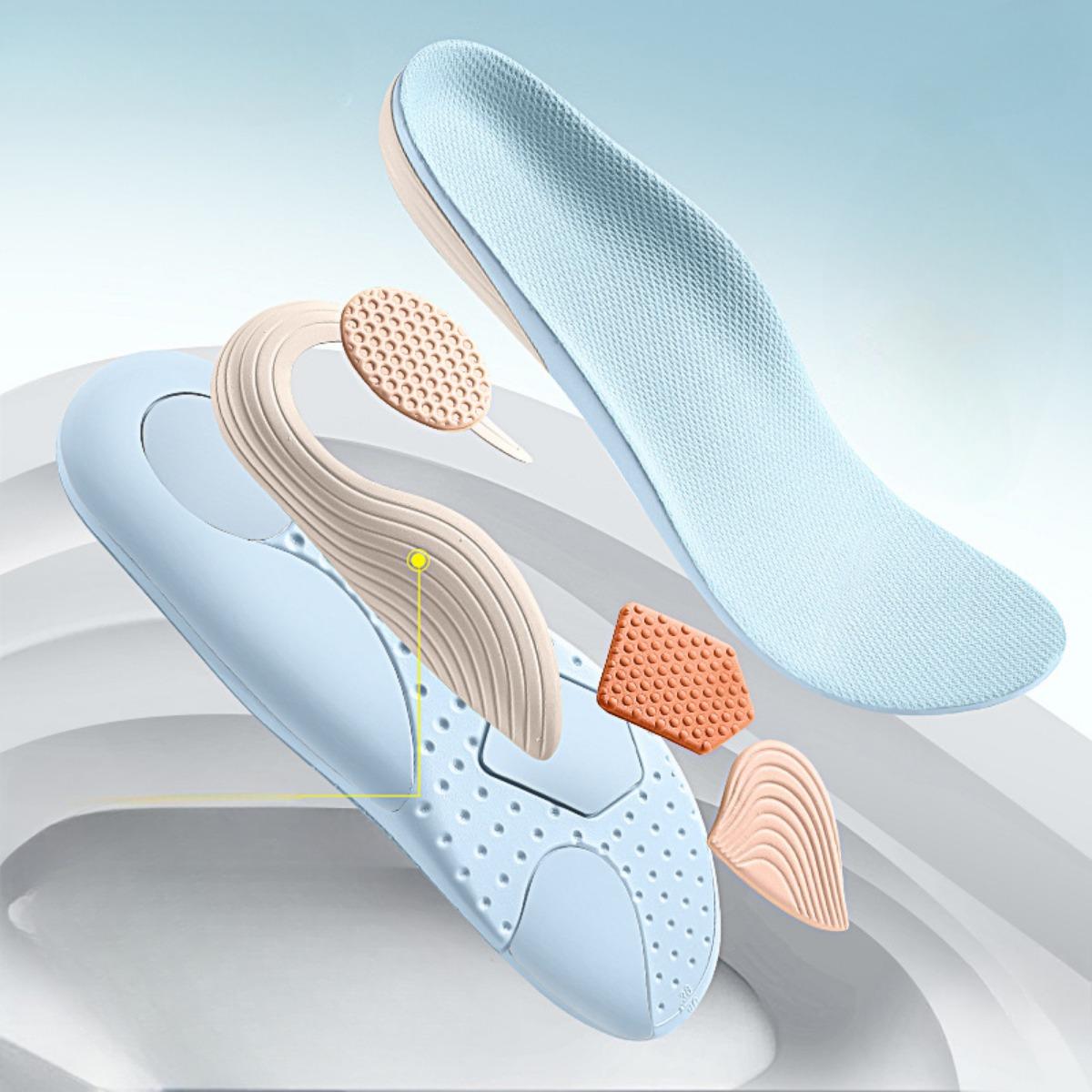 

1 пара женских 4D ультрамягких спортивных стелек с поддержкой свода стопы - розовые и фиолетовые, амортизирующие, дышащие, удобные, из синтетической кожи 41-42 коричневый