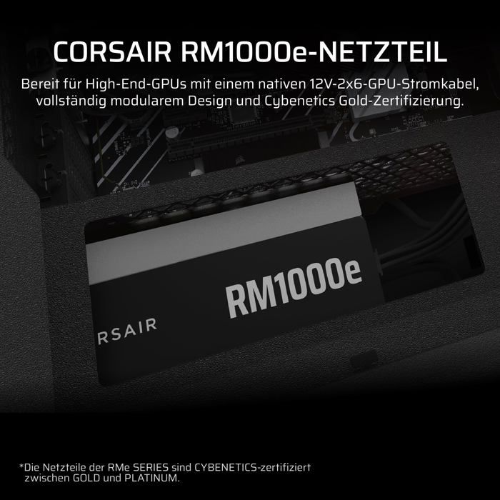 Alimentation PC - CORSAIR - CP-9020297-EU - RMe Series RM1000e ATX Fully Modular Cybenetics Gold Power Supply