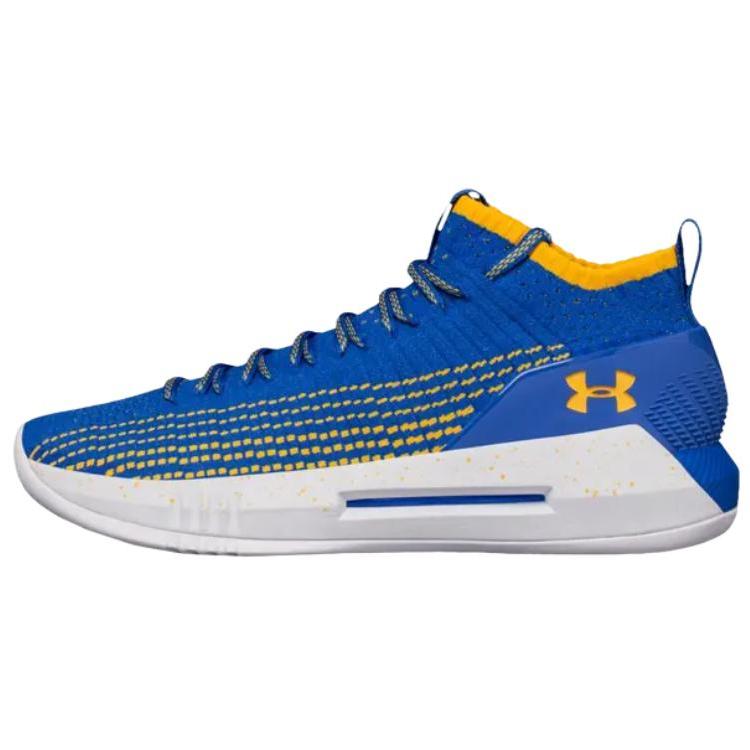 Under Armour Heatseeker Blue Yellow Men Sneakers White 3000089-401 47.5