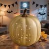 Glowing Halloween Pumpki Night Pumpkins Twinkle LED Light Sparkling Starry Night Glass Pumpkin Halloween Decor for Witch Party