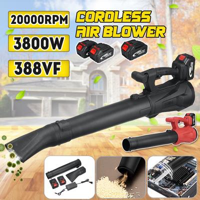 Rot/Schwarz 20000 U/min 388VF Elektrisches Akku-Gebläse Luftschneegebläse Staubabsauger Blasfeger Gartengeräte Für 18V Akku 3800W