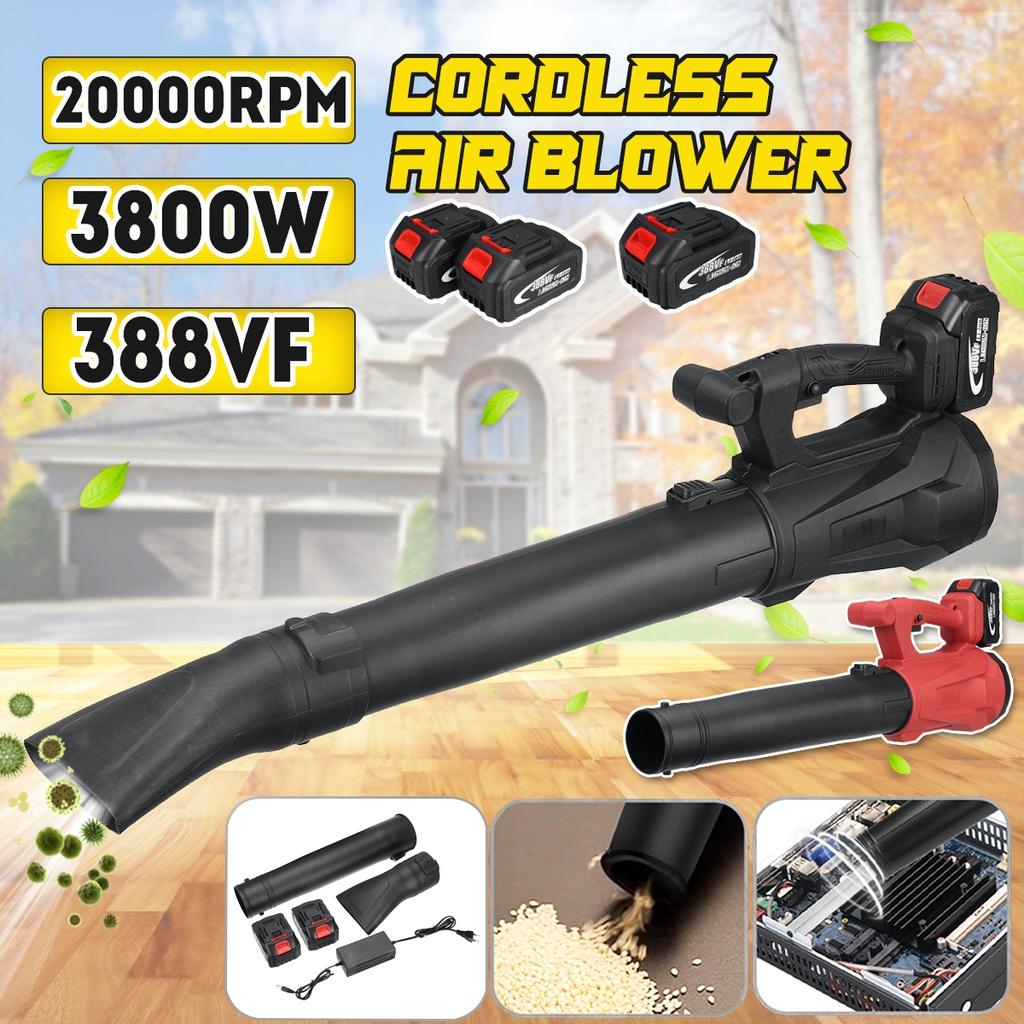 Red/Black 20000RPM 388VF Electric Cordless Blower Air Snow Blower Dust Collector Blowing Sweeper Garden Tools For 18V Battery 3800W