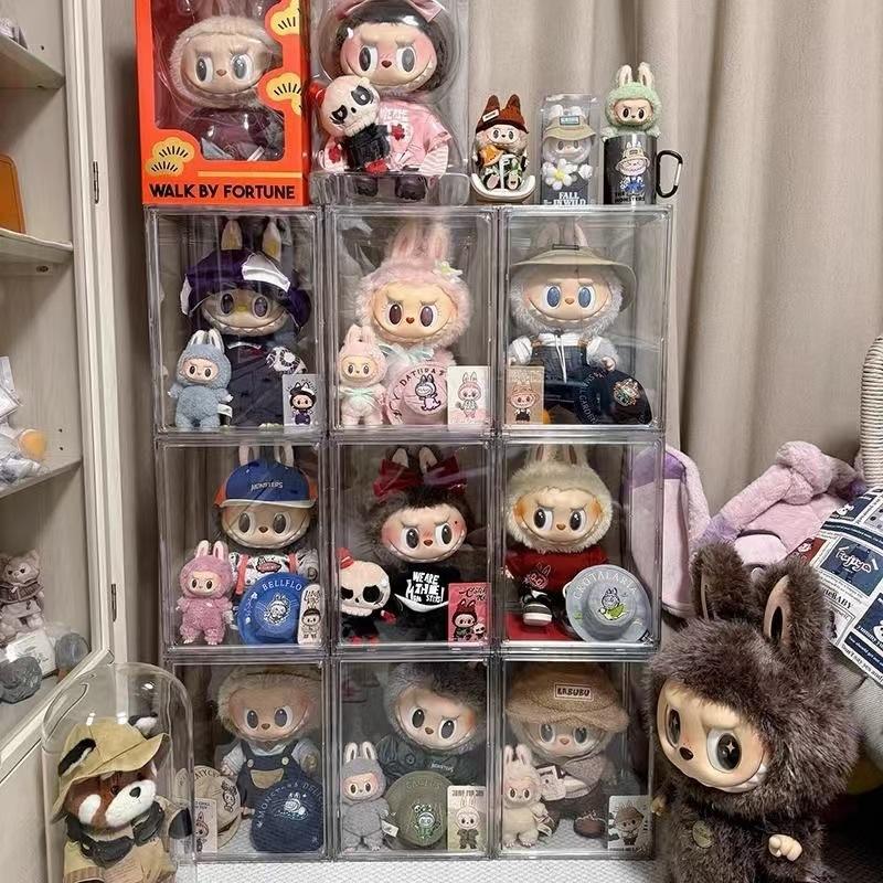 Labubu Labubu Blind Box Magnetic Storage Box Vinyl Doll Dustproof Display Rack Bubble Mate Dolls Manipulatives  Product Name: Doll Display Box