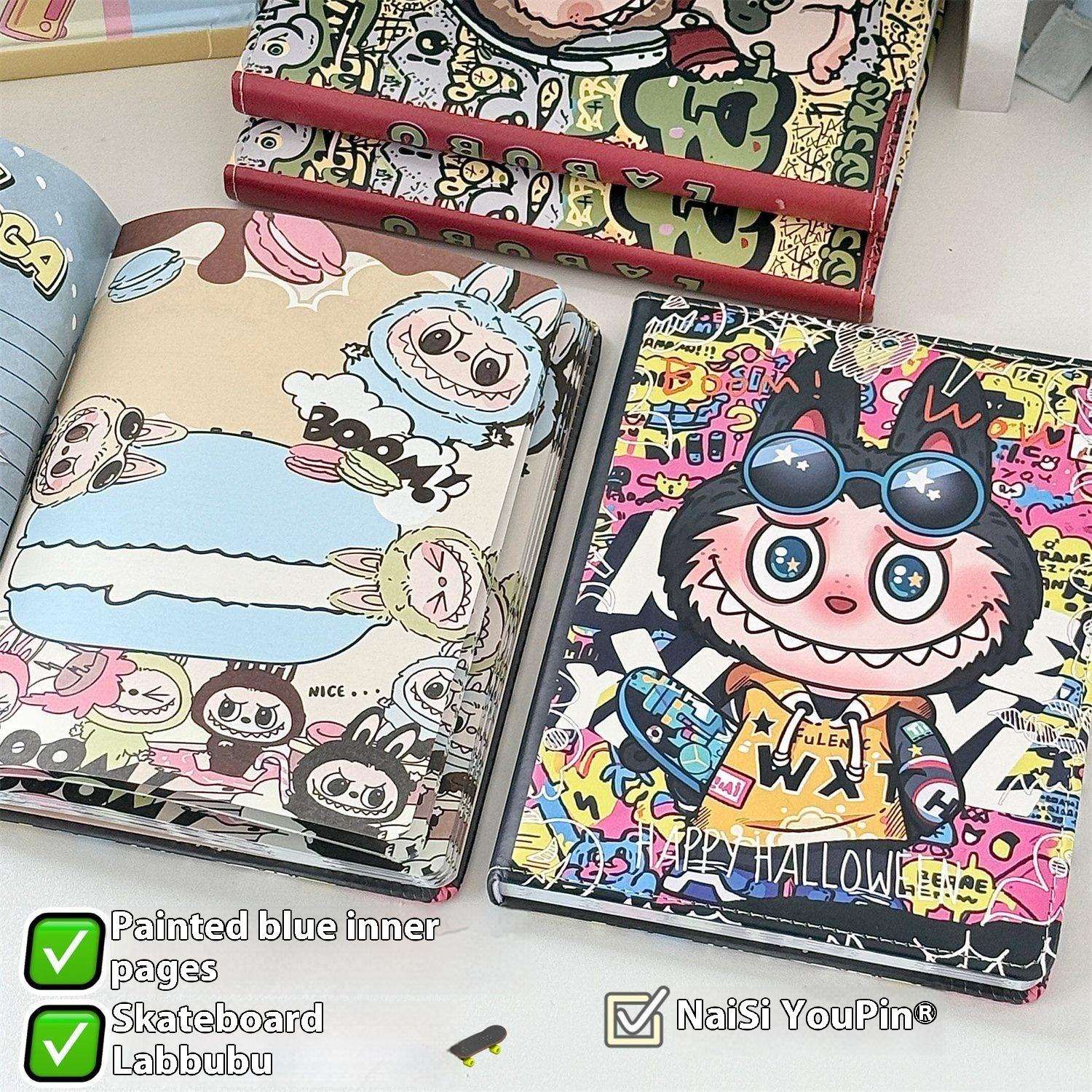 

Leather Notebook Full Color Page Notebook Cartoon Cute Student A5 Handbook Horizontal Line Book