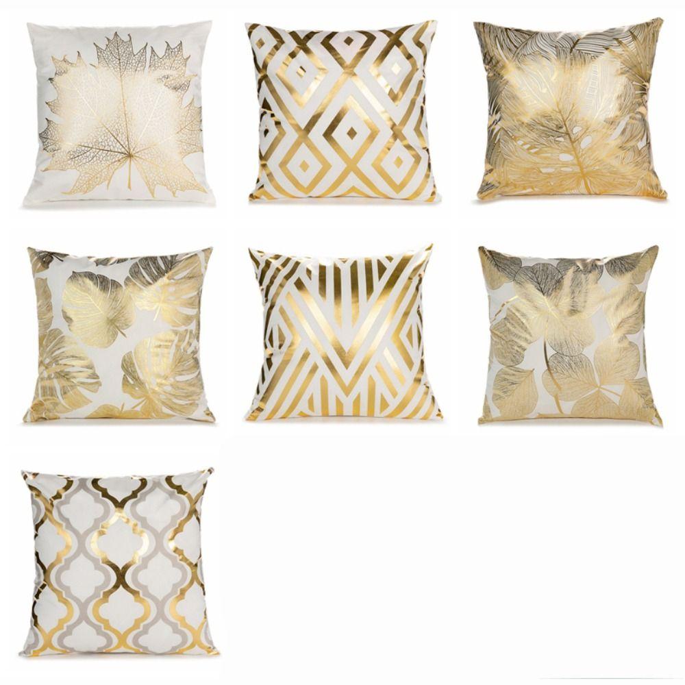 Golden Pillow Cover 45x45CM Pillowcase Comfortable Geometric Cushion Cover Home