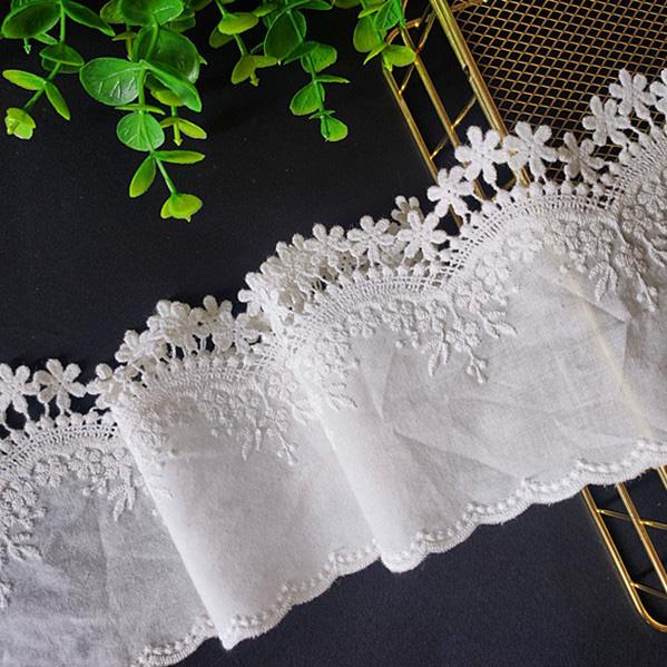 

2Meters/lot 10.5cm wide Hollow cotton embroidery lace clothing home textiles women s clothing skirt cuffs decorative accessories 2Meters off білий колір