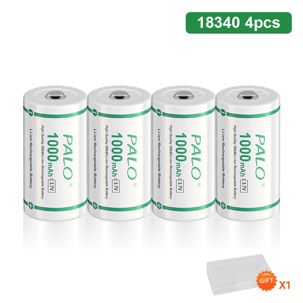 PALO 1000mAh 18350 Lithium Ion Battery 3.7V Rechargeable Li-ion 18350 Cells With Nickel Sheet for Electric Flashlight Toothbrush