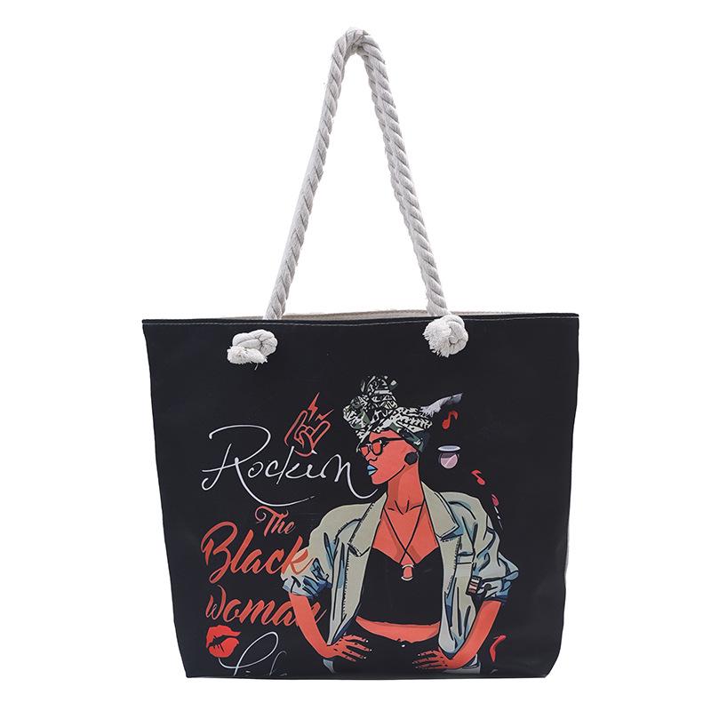 Chic European & American Style Shoulder Tote: Versatile Beach & Shopping Bag