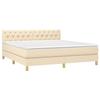 Maison Exclusive - Sommier à lattes de lit avec matelas Crème 160x200 cm Tissu