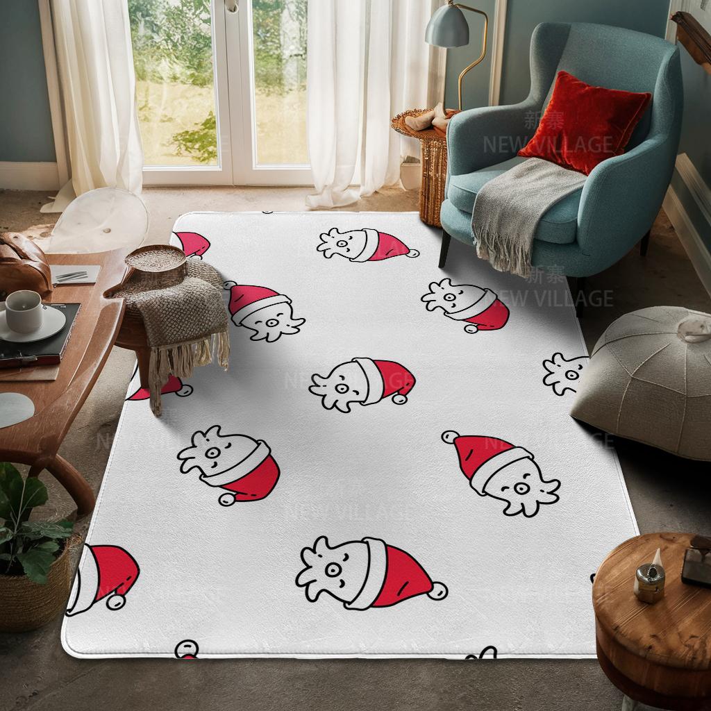 House Entrance Carpet Home Door Mat Living Room Bath Foot Bathroom Non-slip Water Absorption Rugs Bath Merry Christmas Winter