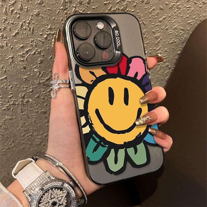 Apple 15promax for 13 creative 15pro personality 12 color silver color sunflower iPhone phone case