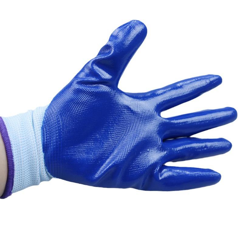 12 Pairs Breathable Nitrile Work Gloves - Oil & Slip-Resistant, Comfortable, Wear-Resistant for Construction & Auto Repair. Free Shipping.