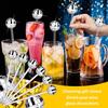 5/10/15 Pezzi Palline Disco Mescolatori per Cocktail Testa Rotonda Bastoncini Swizzle Specchio Palla Mescolatori per Bevande al Caffè per Bar di Casa Decorazioni per Feste
