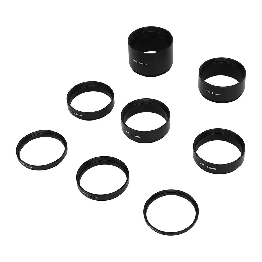 8 PCS M48X0.75 Focal Length Extension Tube Kit 3 5 7 10 12 15 20 30mm Extending Ring for Astronomical Telescope