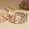 Heavy industry hollow pattern leaves geometric opening bracelet personalized bracelet jewelry
