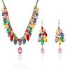 Wheat Ear Zirconia Earrings & Necklace Set - Trendy, Colorful, Fresh Jewelry for Stylish Collarbone Adornments