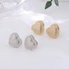 European & American Cross-border Fashion: Zirconia Heart Stud Earrings for Women - Perfect Wedding Anniversary Gift