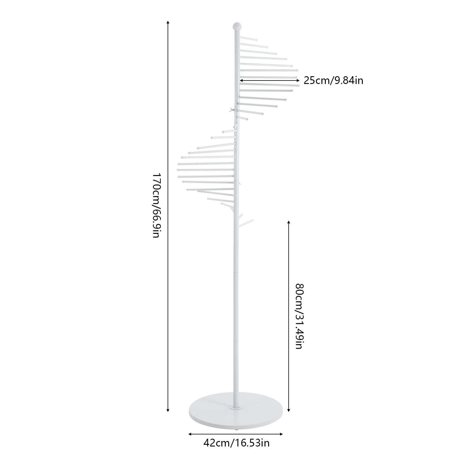 67 Напольный органайзер для шарфов Металлический спиральный держатель для шарфов с 30 перекладинами Коммерческий органайзер для хиджабов Вешалка для ремней и брюк для одежды белый 14360₽