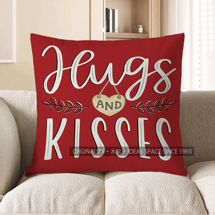 Home Decor Valentine Heart Basket Decorative Pillow Cover Pattern Cushion Cover Suitable For Sofa Bedroom Car Pillow Cover